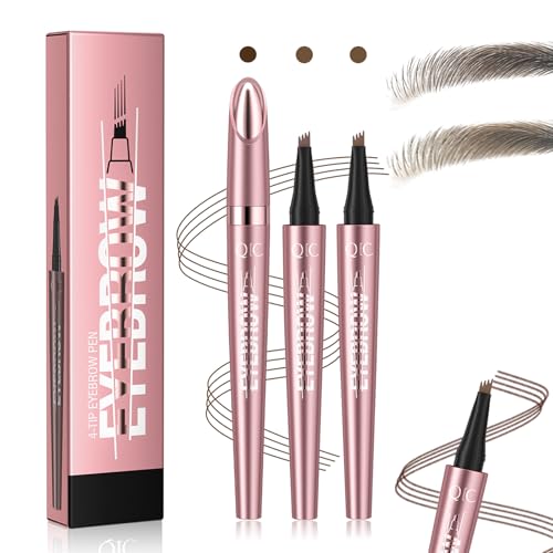 LURNODY 3-stück Augenbrauenstift Wasserfest, Mikro-Augenbrauenstift mit 4 Gabelspitzen für Frauen zum Kreieren Natürlicher Haarähnlicher Augenbrauen (Hellbraun + Dunkelbraun) LURNODY 3-stück Augenbrauenstift Wasserfest, Mikro-Augenbrauenstift mit 4 Gabelspitzen für Frauen zum Kreieren Natürlicher Haarähnlicher Augenbrauen (Hellbraun + Dunkelbraun) von LURNODY