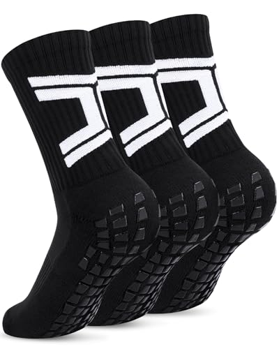 LUROON Rutschfeste Fußballsocken Herren Damen Atmungsaktiv Grip Socke Fußball Socken Anti Rutsch Sportsocken Tennissocken für Basketball Yoga Rugby Wandern Laufen Handball (38-46) von LUROON