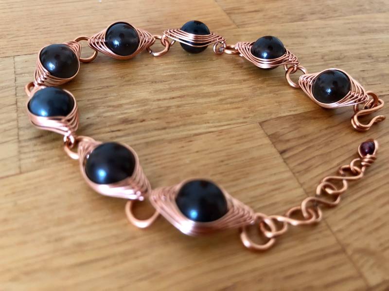 Armband Aus Kupferdraht Und Naturstein, Geschenk Für Sie Armband Aus Kupferdraht Und Naturstein, Geschenk Für Sie von LUSELECT