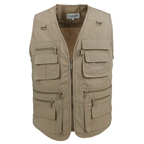 LUSI MADAM Herren Outdoor Sports Multi Tasche Jacke Weste EU L/Asia 3XL Khaki LUSI MADAM Herren Outdoor Sports Multi Tasche Jacke Weste EU L/Asia 3XL Khaki von LUSI MADAM