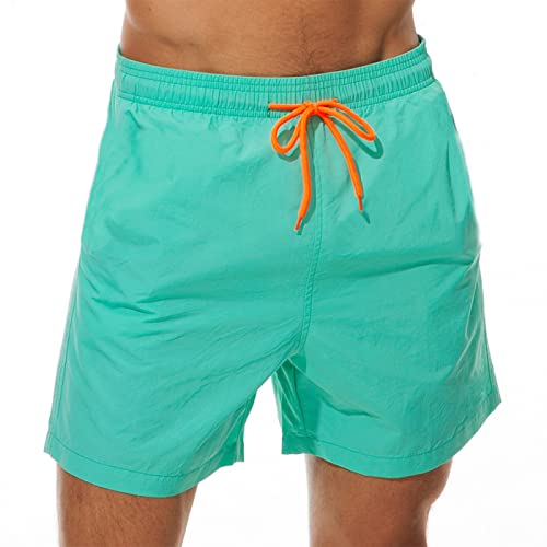 LUSKOPA Dissolving Swim Trunks Prank Shorts Funny Gift for Brother Boyfriend Bachelor Beach Party in The Swimming Pool, Cyanblau, XL von LUSKOPA