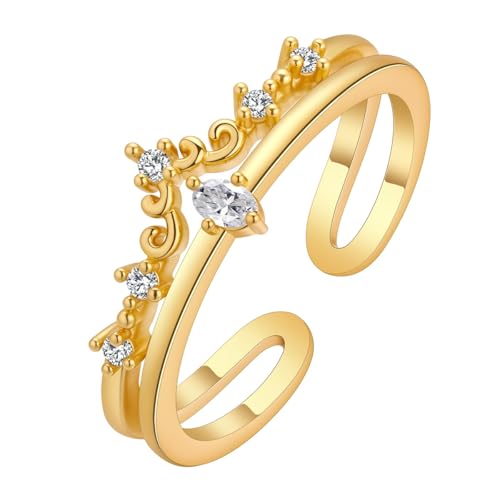 Anlaufgeschützter Kate Royal Princess-Stil, stapelbarer Ring, niedlicher und zarter Geschenkring für Frauen von LUTAKU