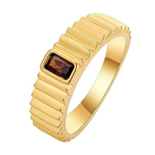 Eleganter grüner Steinring für Frauen, Leiter – Stufenform, Geschenk für Frauen von LUTAKU