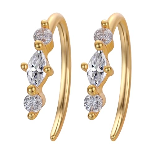 Elegantes Geschenk: Einfädler-Goldohrringe mit Kristallen von LUTAKU