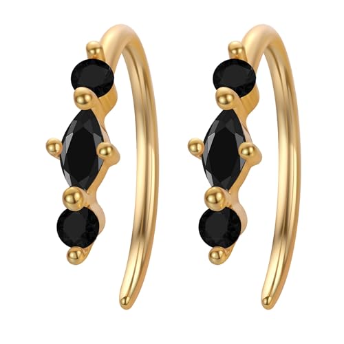 Elegantes Geschenk: Einfädler-Goldohrringe mit Kristallen von LUTAKU