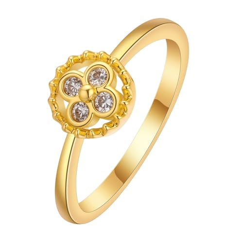LUTAKU Damen-Ring im Vintage-Stil, Kleeblatt-Edelstein, exquisiter Schmuck mit tiefer Bedeutung für Frauen LUTAKU Damen-Ring im Vintage-Stil, Kleeblatt-Edelstein, exquisiter Schmuck mit tiefer Bedeutung für Frauen von LUTAKU