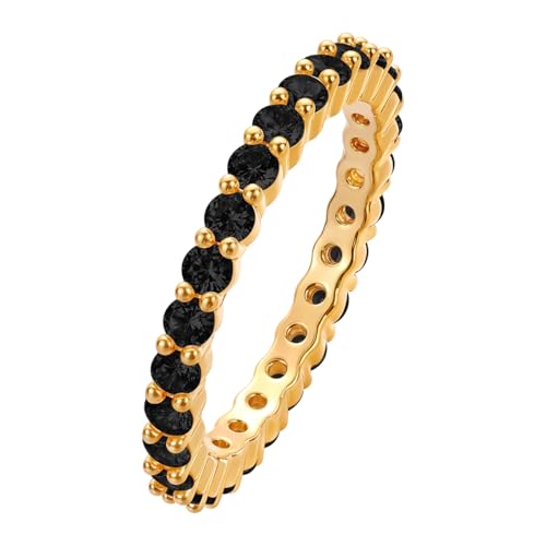 LUTAKU Stapelbarer Ewigkeitsring mit mehreren Zirkonia, Symbol der endlosen Liebe für Frauen als Geschenk, Messing, Zirkon LUTAKU Stapelbarer Ewigkeitsring mit mehreren Zirkonia, Symbol der endlosen Liebe für Frauen als Geschenk, Messing, Zirkon von LUTAKU
