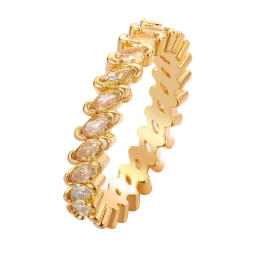 LUTAKU Zierlicher Marquise-Zirkon-Ring für tägliche und soziale Eleganz für Damen, Messing, Zirkon LUTAKU Zierlicher Marquise-Zirkon-Ring für tägliche und soziale Eleganz für Damen, Messing, Zirkon von LUTAKU