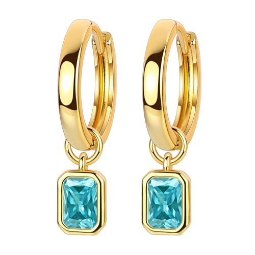 Ohrhänger mit 14 Karat vergoldet, rechteckig, Zirkon, stilvoll und vielseitig Ohrhänger mit 14 Karat vergoldet, rechteckig, Zirkon, stilvoll und vielseitig von LUTAKU