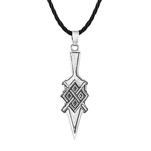 LUTAKU Pfeilspitze Anhänger Odins Speer Halskette für Männer Viking nordische Mythologie Speer von Odin Charm Halskette Gungnir Symbol Amulett Schmuck, Leder von LUTAKU