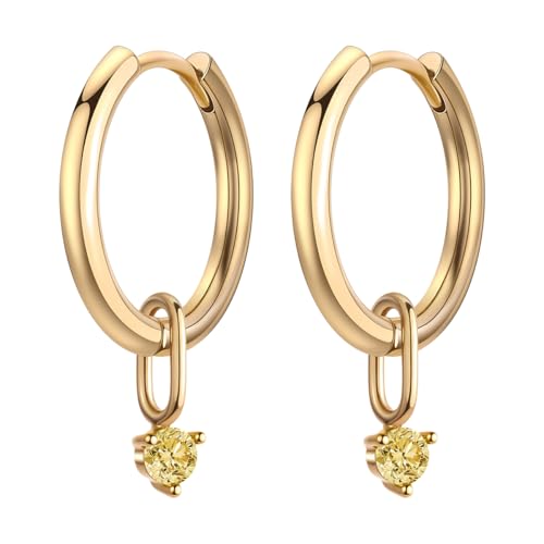 Zierliche Kreolen mit Geburtsstein-Anhänger für Mütter von LUTAKU