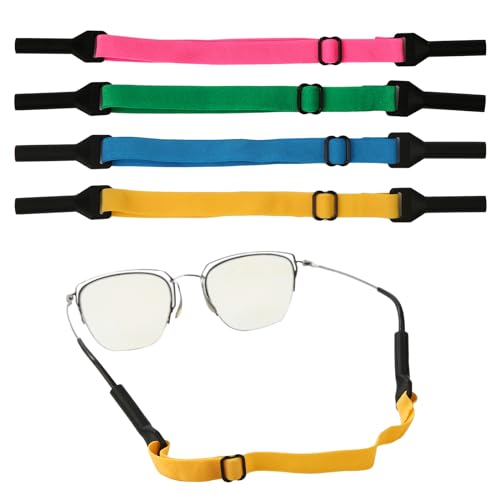 LUTER 4 Stück Brillenband, Universal Brillenband Silikon Sonnenbrillenband für Männer Frauen Teenager Brillen Sonnenbrillen (Kurkuma, Grün, Blau, Rosenrot) von LUTER