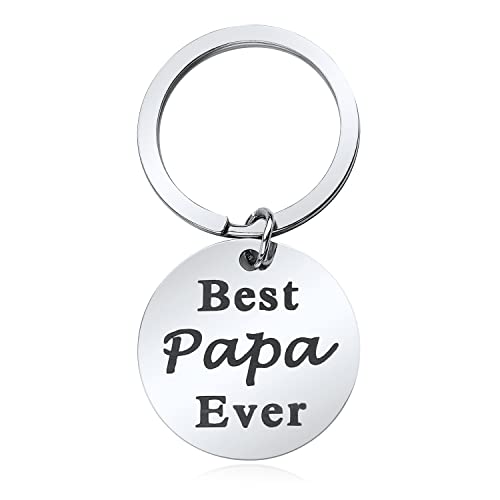 LUTER Papa Schlüsselanhänger, Bester Papa Schlüsselanhänger Edelstahl Dad Keychain für Vater Best Papa Ever zum Vatertag Geburtstag Weihnachten Geschenke für Papa Schlüsselanhänger von Tochter Sohn von LUTER