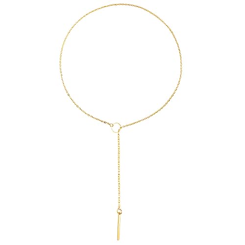 Lange Halskette, Lange Goldketten für Frauen Exquisite Halskette Tropfen Halskette Y-Halskette für Frauen, Mädchen, Party, Hochzeit, Abschlussball (Kreis) von LUTER