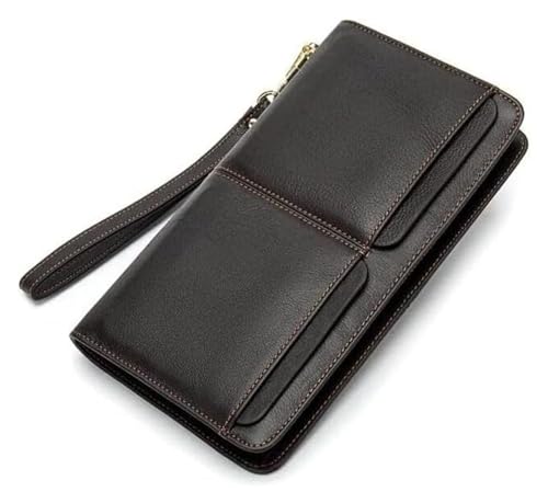 Geldbörsen Brieftasche, Kartenhalter, großes Fassungsvermögen, Leder-Geldbörsen mit Wristlet-Clutch, Unisex-Reißverschluss, Business-Münzengeldbörsen, in denen mehrere Münzen aufbewahrt werden können von LUTFI