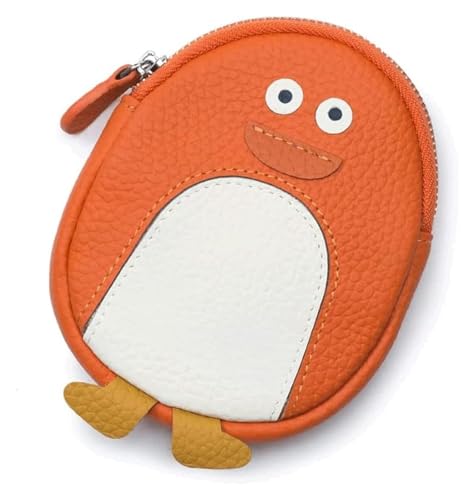 Geldbörsen Brieftasche Damen Ledergeldbörse Tragbarer Multifunktions-Kartenhalter Pinguin-Münzgeldbörsen Schlanke Münztasche mit großer Kapazität Unisex Geschenk (Color : Orange) von LUTFI