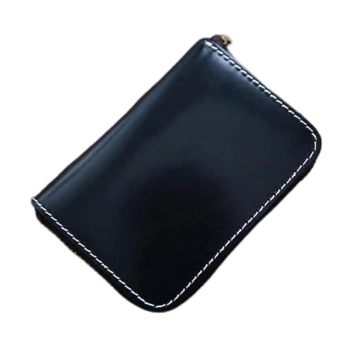 Geldbörsen Brieftasche Mode Damen Leder Geldbörse Vintage Mini Kartenhalter Tragbare Kurze Stil Geldbörsen Unisex Münzen Tasche Reißfest Geschenk (Color : Brown-1, Size : 8.5x11.5cm) von LUTFI