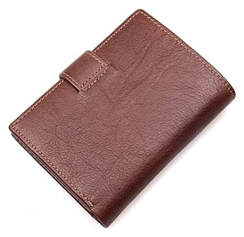 Geldbörsen Brieftasche Münzen Tasche Damen Leder Geldbörse Kurzer Stil Große Kapazität Kartenhalter for Unisex Kreditkarten Geldbörsen Reißfest Geschenk (Color : Brown-1, Size : 10x13.5cm) von LUTFI