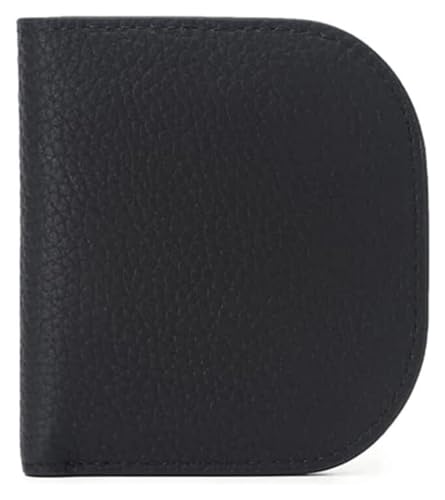 Geldbörsen Brieftasche Neue Damen-Geldbörse aus Leder, schlank, einfach, Kartenhalter, tragbare Schnalle, Münzgeldbörsen, 6 Kartenfächer, reißfest Geschenk (Color : Noir) von LUTFI