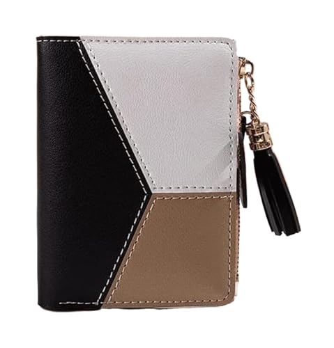 Geldbörsen Damen-Geldbörse aus Leder, tragbar, faltbar, Kartenhalter, klassisch, großes Fassungsvermögen, Münzfach, Damen-Geldbörsen aus Pu-Leder Geschenk (Color : Noir, Size : 9x12cm) von LUTFI