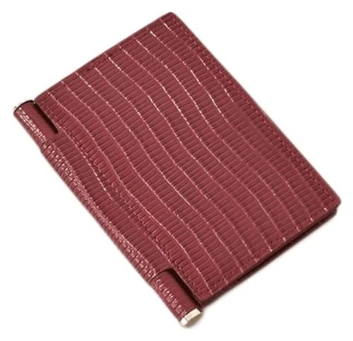 Geldbörsen Einfache Damen-Geldbörse aus Leder, tragbare Schnalle, Vintage-Kartenhalter, 6 Kartenfächer, Münzgeldbörsen, Unisex-Münzfach, reißfest Geschenk (Color : Wine Red) von LUTFI