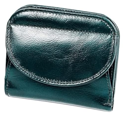 Geldbörsen Modische Damen-Geldbörse aus Leder, zweifach gefaltet, kurzer Stil, Kartenhalter, klassisches Vintage-Münzfach, tragbare Geldbörsen, reißfest Geschenk (Color : Blue, Size : 9x10.5cm) von LUTFI