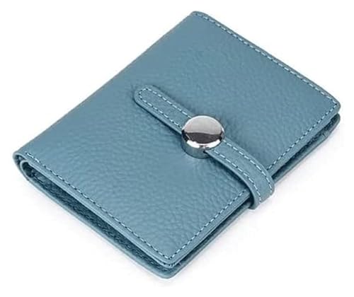 LUTFI Geldbörsen Brieftasche Neue Damen-Leder-Geldbörse, modisch, große Kapazität, Kartenhalter, Schnalle, quadratisch, Geldbörsen, Klassische kleine Münztasche Geschenk (Color : Blue, Size : B) von LUTFI