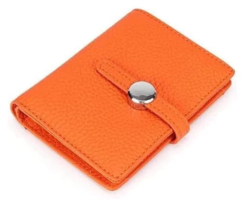 LUTFI Geldbörsen Brieftasche Neue Damen-Leder-Geldbörse, modisch, große Kapazität, Kartenhalter, Schnalle, quadratisch, Geldbörsen, Klassische kleine Münztasche Geschenk (Color : Orange, Size : B) von LUTFI