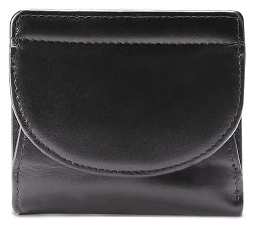 LUTFI Geldbörsen Geldbörse Damen Ledergeldbörse Tragbarer RFID-Kartenhalter Bifold Kurze Münzgeldbörsen Unisex Münzfach Reißfest Geschenk (Color : Bk, Size : 3.7 * 4.1in) von LUTFI