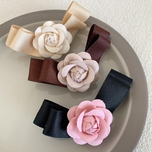 LUUFAN Krokodilklemmen, Kamelienblüten-Haarschmuck, für Damen und Mädchen, Blumen-Haarnadeln, Hochzeit, Party, Haar-Accessoires, rutschfeste Haarspange von LUUFAN