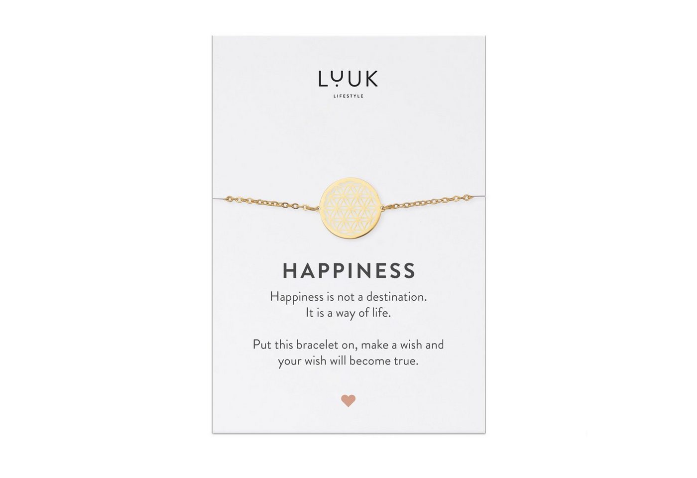 LUUK LIFESTYLE Edelstahlarmband Mandala, mit Happiness Spruchkarte von LUUK LIFESTYLE