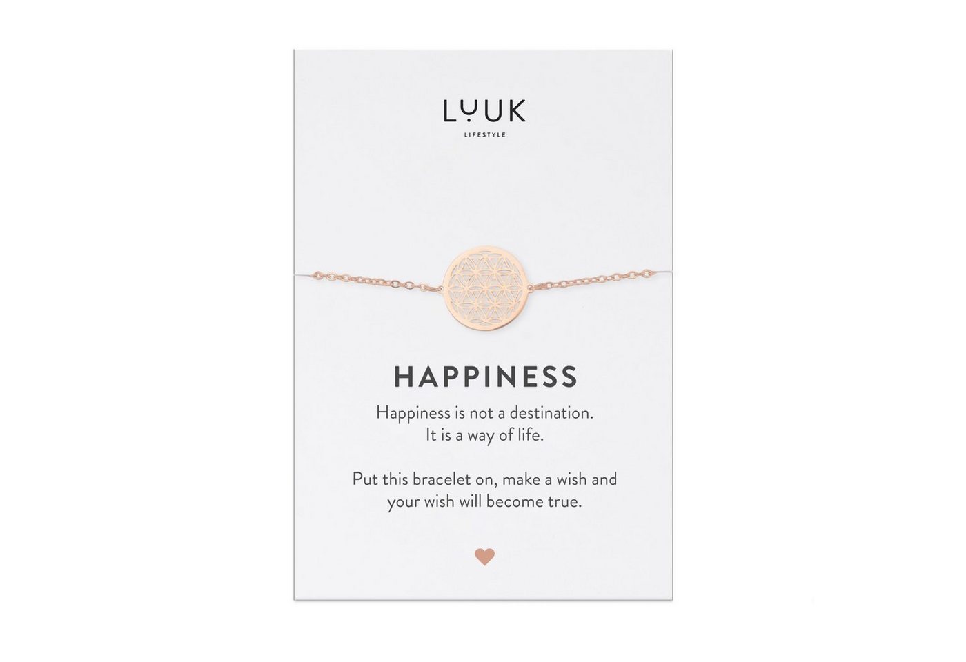 LUUK LIFESTYLE Edelstahlarmband Mandala, mit Happiness Spruchkarte von LUUK LIFESTYLE