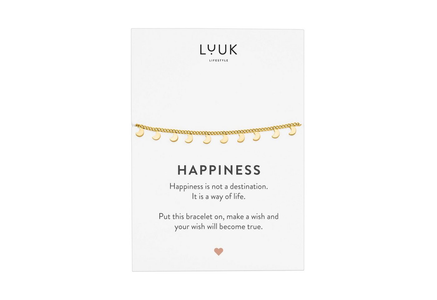 LUUK LIFESTYLE Edelstahlarmband Mond, mit Happiness Spruchkarte von LUUK LIFESTYLE