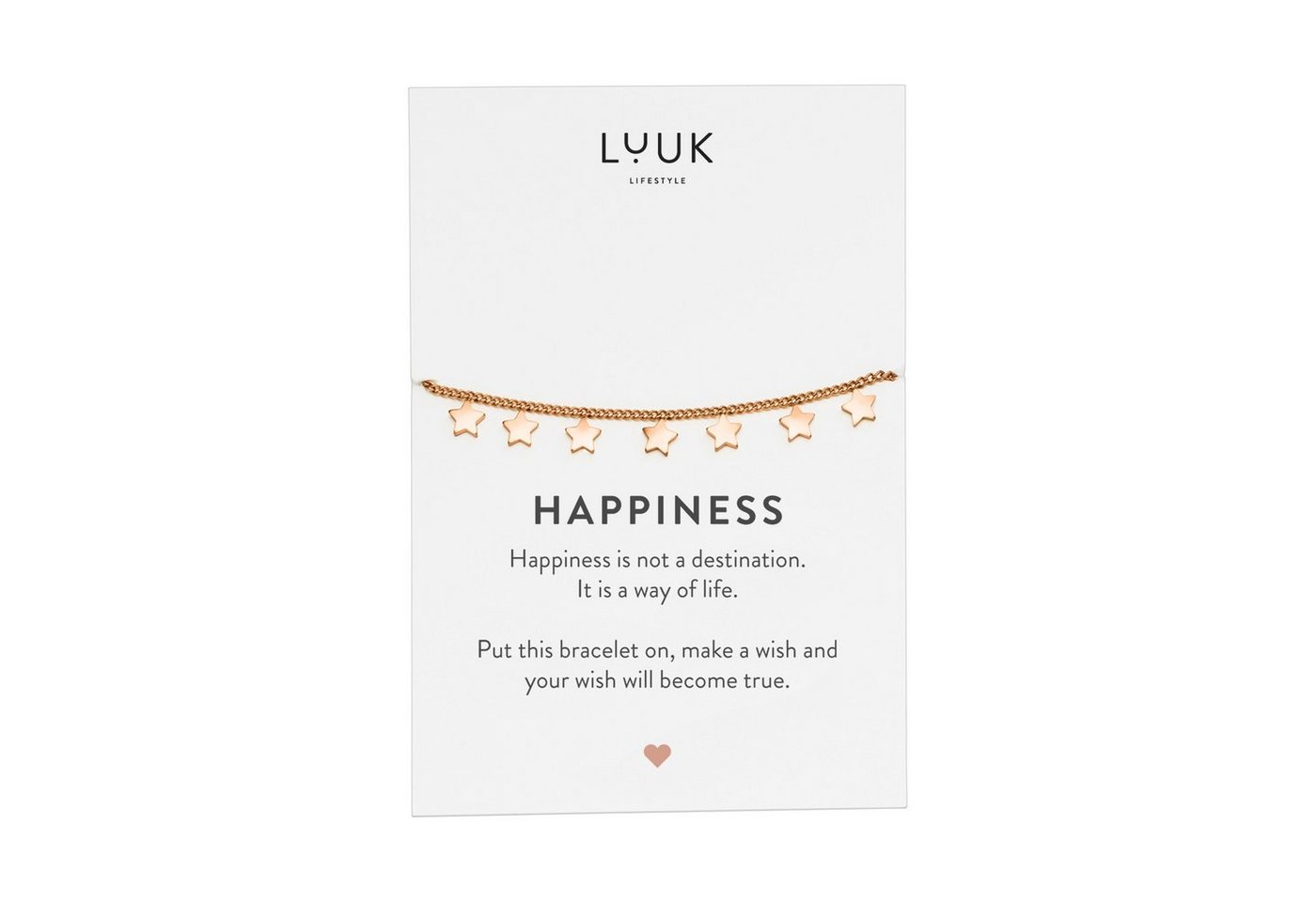 LUUK LIFESTYLE Edelstahlarmband Sterne, mit Happiness Spruchkarte von LUUK LIFESTYLE