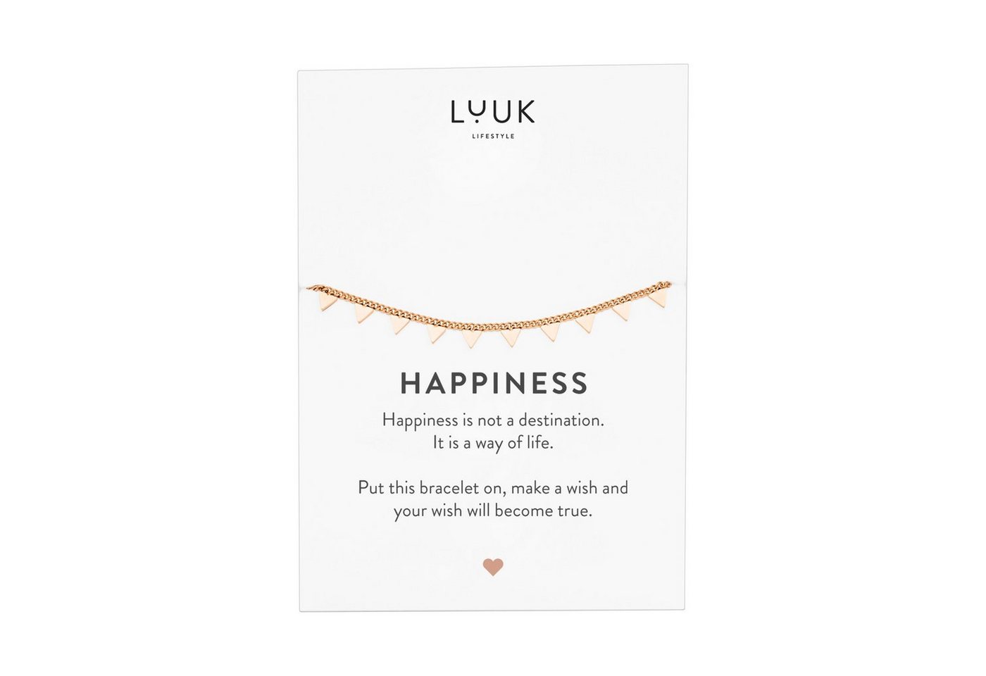 LUUK LIFESTYLE Edelstahlarmband Triangle-Coins, mit Happiness Spruchkarte von LUUK LIFESTYLE