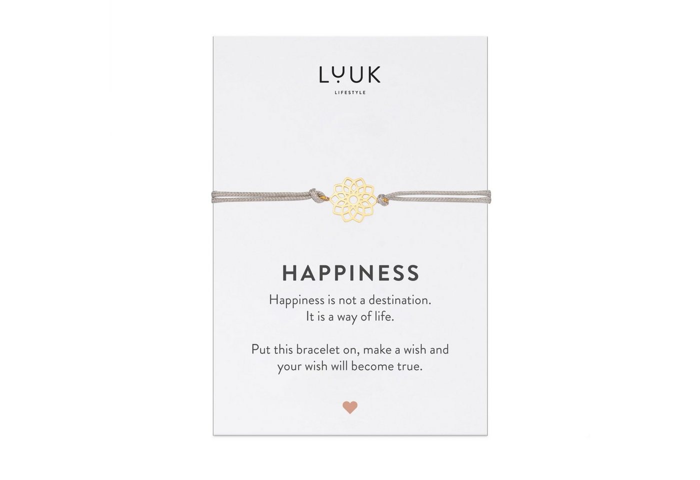 LUUK LIFESTYLE Freundschaftsarmband Mandala, handmade, mit Happiness Spruchkarte von LUUK LIFESTYLE