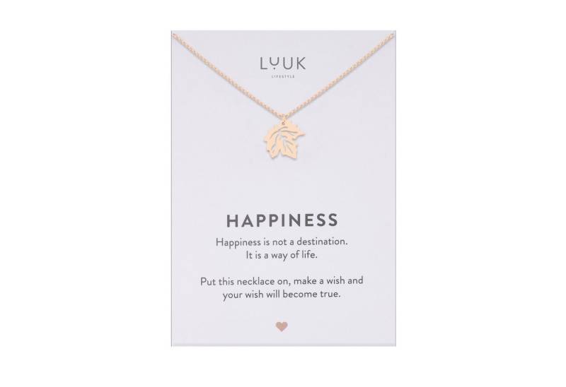 LUUK LIFESTYLE Kette mit Anhänger Ahornblatt, wasserfeste Blatt Halskette von LUUK LIFESTYLE