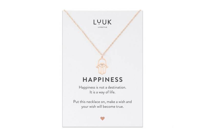 LUUK LIFESTYLE Kette mit Anhänger Hamsa Hand, raffiniertes Design, mit Fatima Hamsa Hand Anhänger von LUUK LIFESTYLE