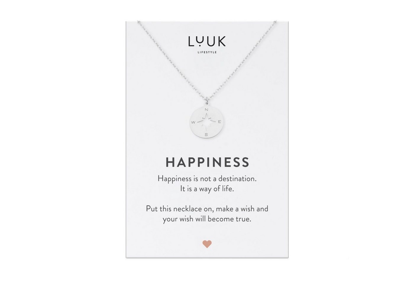 LUUK LIFESTYLE Kette mit Anhänger Kompass, verstellbare Kette, Geschenk für Freundin von LUUK LIFESTYLE