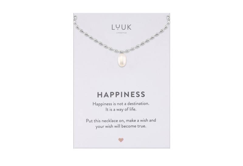 LUUK LIFESTYLE Kette mit Anhänger Ocean Pearl, miti HAPPINESS SPRUCHKARTE, elegantes Design von LUUK LIFESTYLE