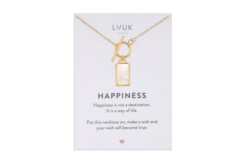 LUUK LIFESTYLE Kette mit Anhänger Pearl Rechteck, feminines Design mit rechteckigem Perl Anhänger von LUUK LIFESTYLE