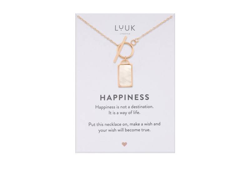 LUUK LIFESTYLE Kette mit Anhänger Pearl Rechteck, feminines Design mit rechteckigem Perl Anhänger von LUUK LIFESTYLE