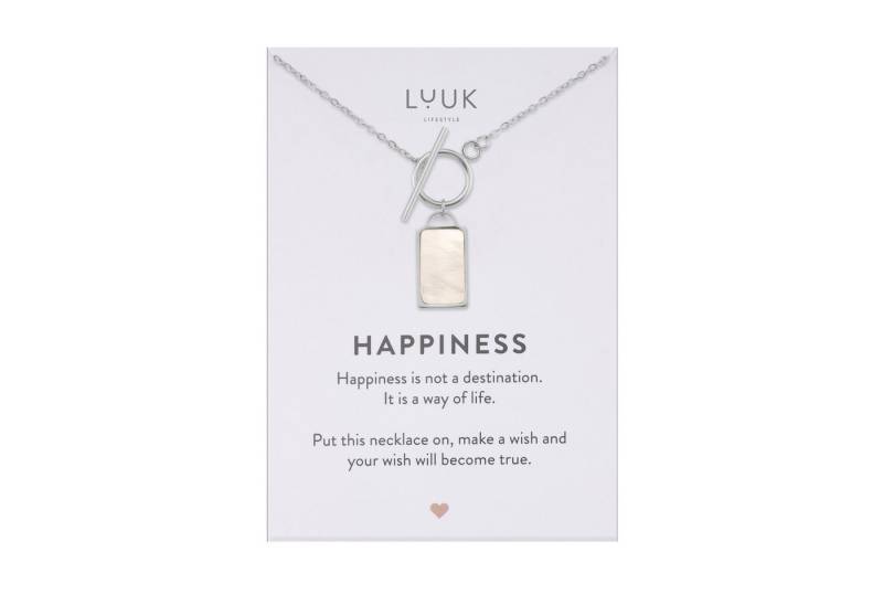 LUUK LIFESTYLE Kette mit Anhänger Pearl Rechteck, feminines Design mit rechteckigem Perl Anhänger von LUUK LIFESTYLE