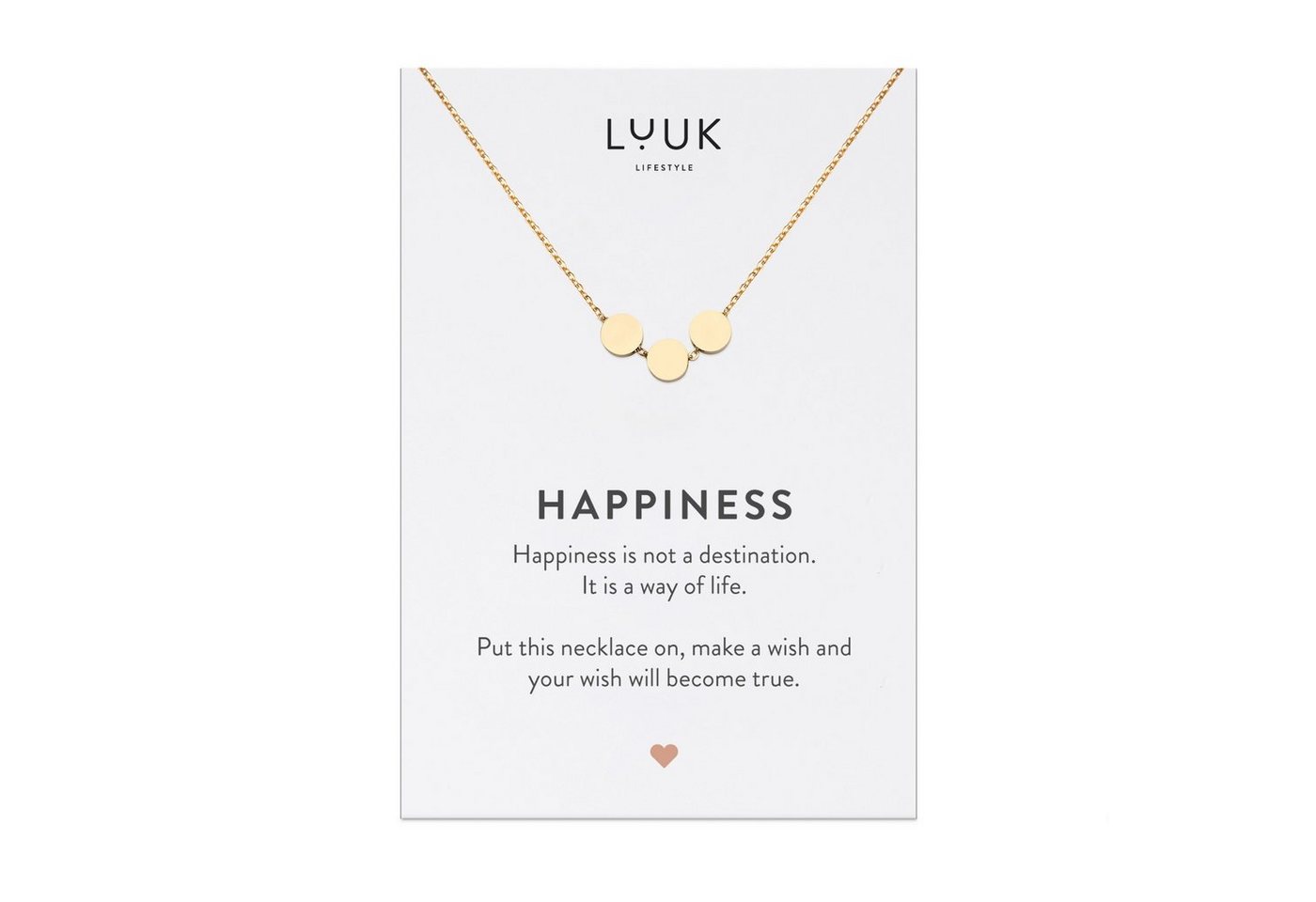 LUUK LIFESTYLE Kette mit Anhänger Plättchen, Geburtstags Geschenk Idee, Modeschmuck von LUUK LIFESTYLE