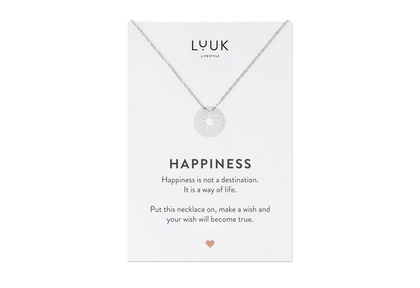 LUUK LIFESTYLE Kette mit Anhänger Sonne, Geschenkidee für Freundin, Verlobte von LUUK LIFESTYLE