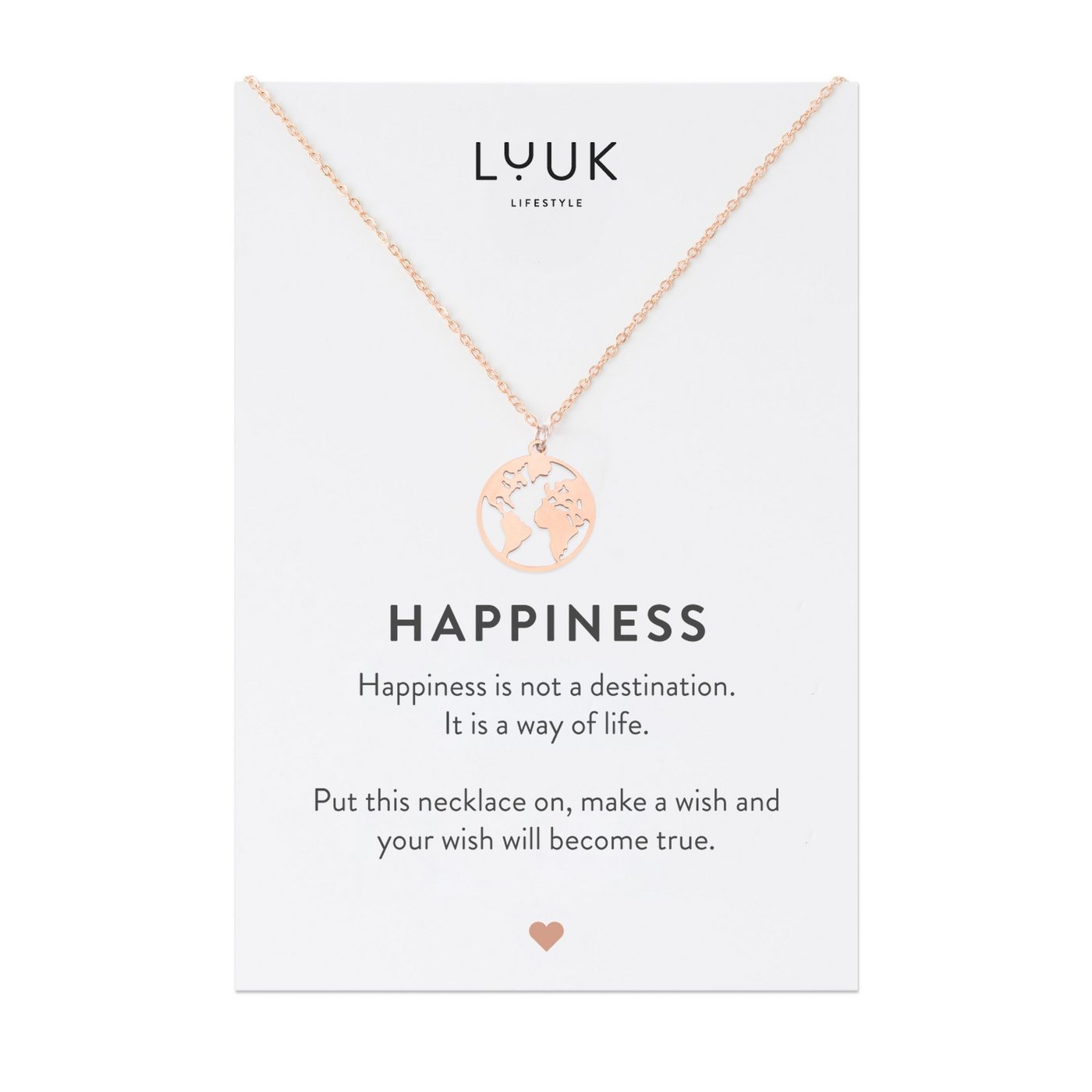 LUUK LIFESTYLE Kette mit Anhänger Weltkarte, Geschenkidee für Freundin, Verlobte von LUUK LIFESTYLE