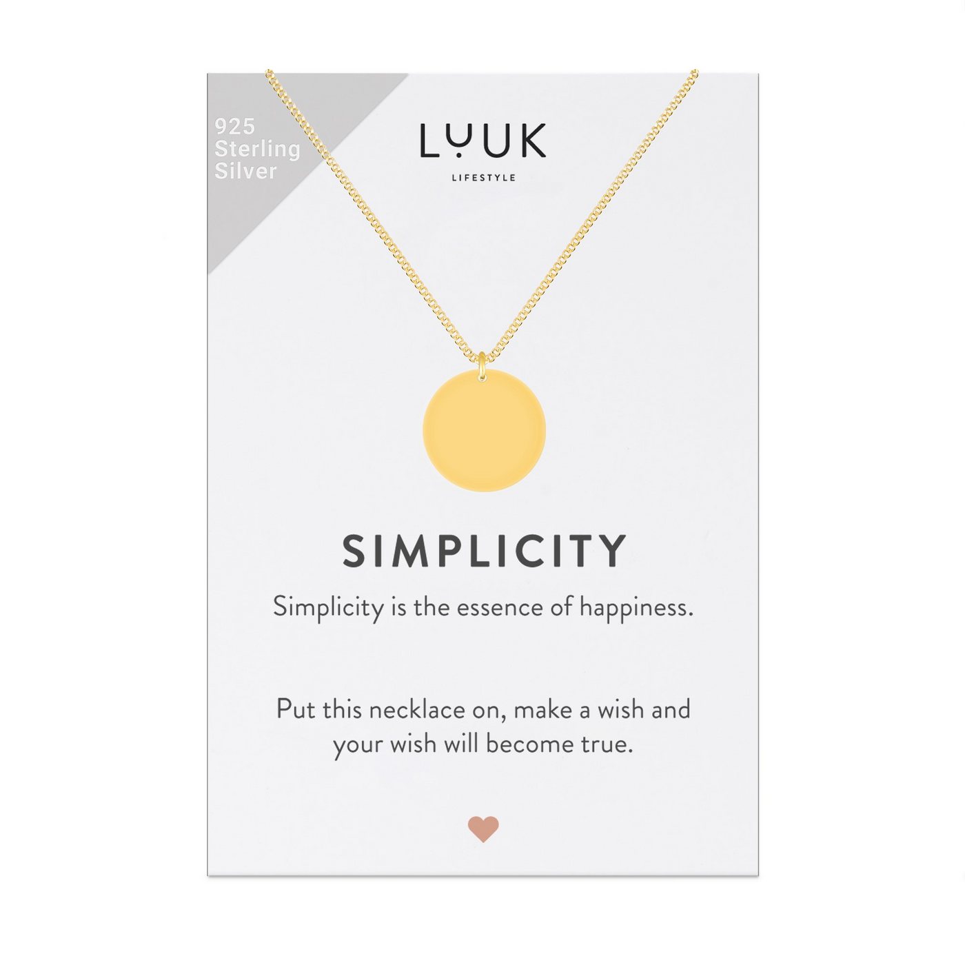 LUUK LIFESTYLE Silberkette Plättchen, mit SIMPLICITY Geschenkkarte, Glücksbringer von LUUK LIFESTYLE