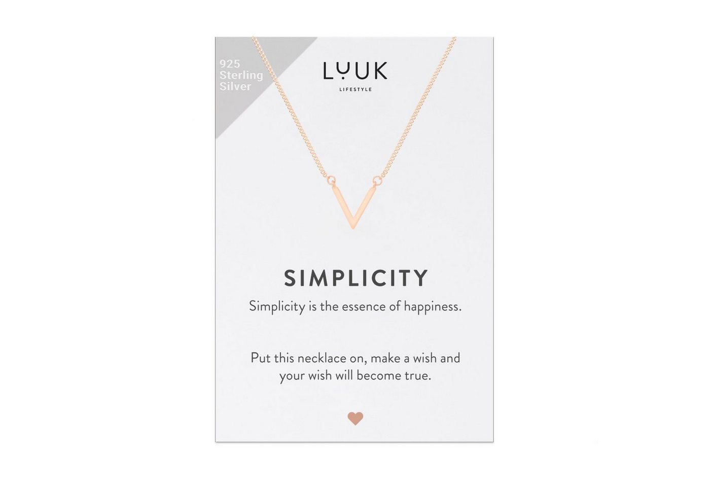 LUUK LIFESTYLE Silberkette V, Glücksbringer, SIMPLICITY Geschenkkarte von LUUK LIFESTYLE