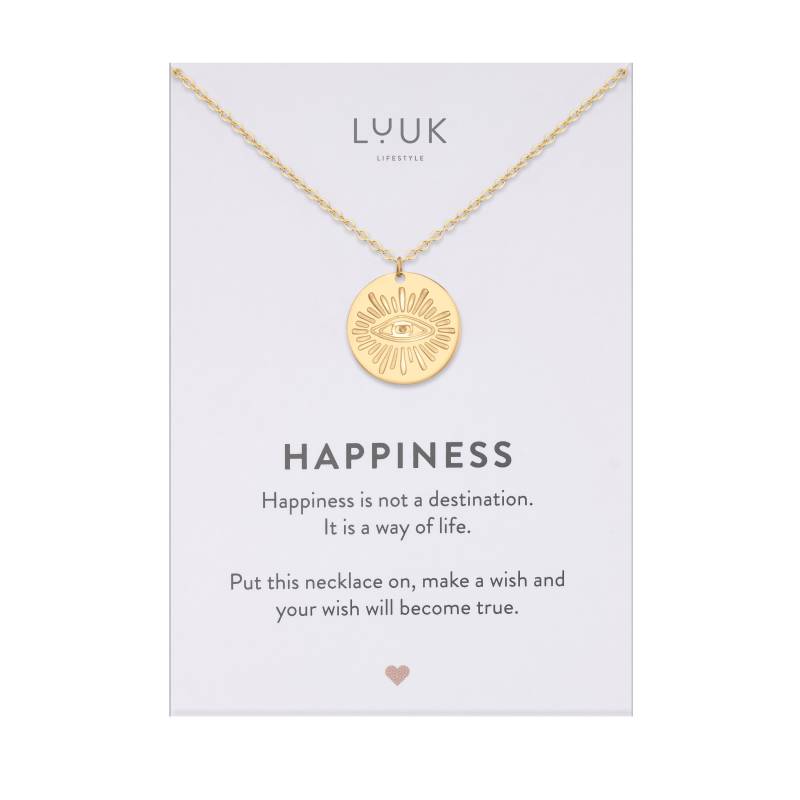 Damen-Halskette Aus Edelstahl Mit Türkisch Evil Eye I Nazar Auge Coin Münze Anhänger Edelstahlkette Glücksbringer Schutztalisman von LUUKLIFESTYLEShop