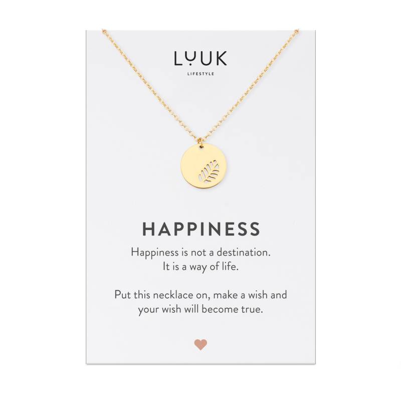 Filigrane Damen Halskette Mit Leaf I Blatt Coin Münze Anhänger Minimalist Plättchenkette Freundschaftskette Glücksbringer von LUUKLIFESTYLEShop